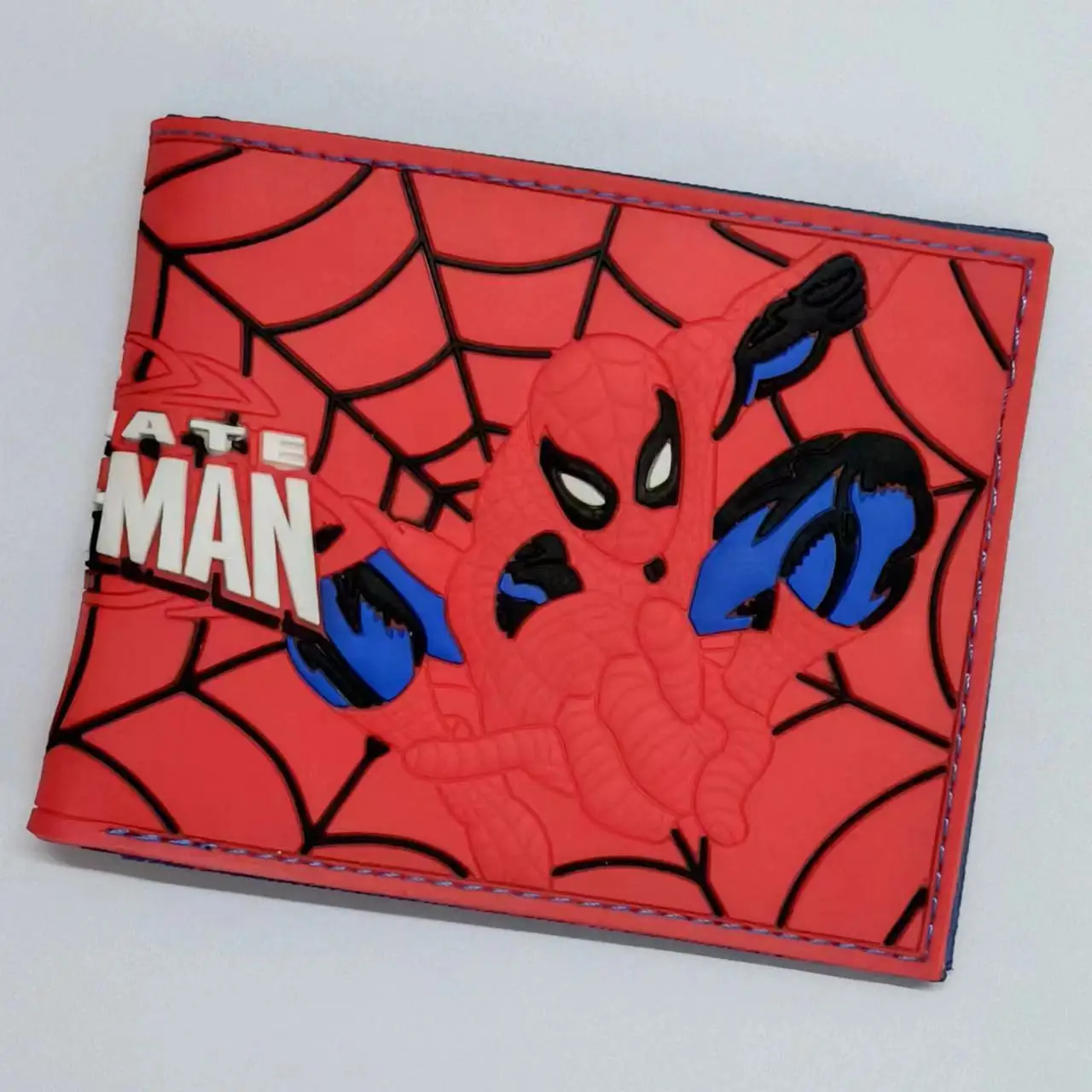 Hot Sell PVC Wallet Spider Man Anime Short Purse with Coin Pocket