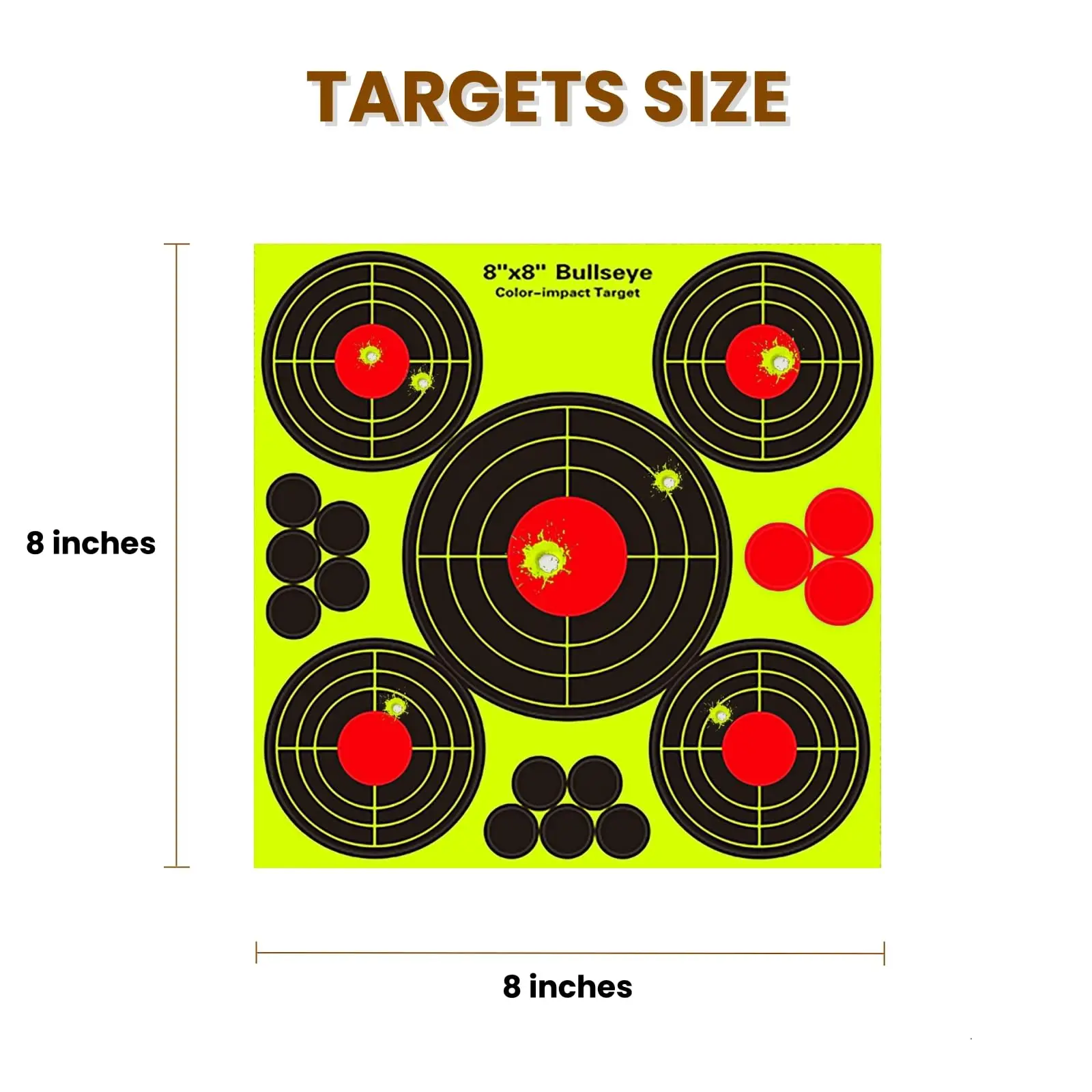 10/20/30Pcs 8 INCH Fluorescent Target Paper Gun Shooting Target Shooting Practice Reactive Sputtering Shooting Rifle Stickers