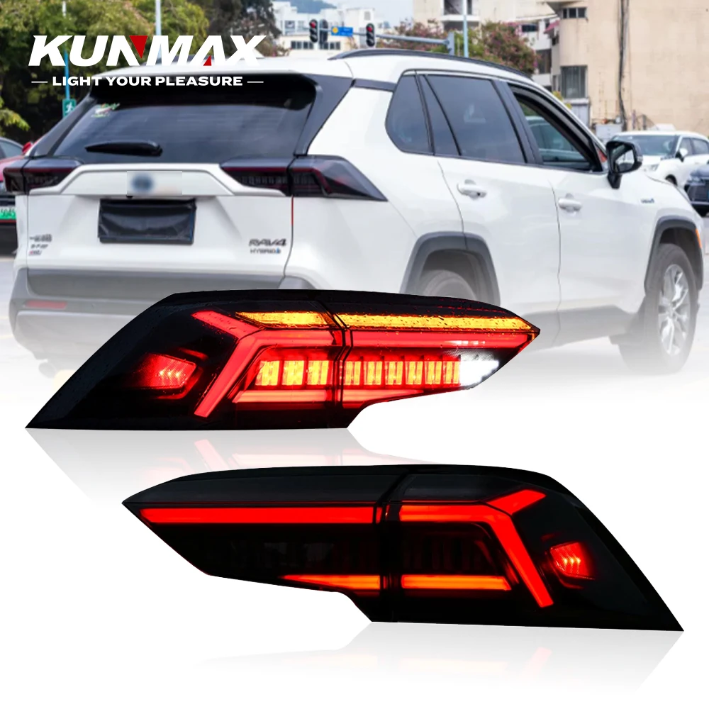 Pair Of Car Tail Light Assembly For Toyota New RAV4 2018-22 LED Brake Flowing Water Flicker Plug and Play Tail Lamps Taillights