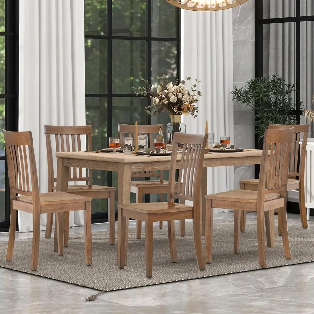 

Wooden Dining Room Chairs Set of 6, Spindle High Back Windsor Kitchen Side Chair,Farmhouse Dining Chairs for Kitchen,Dining Room