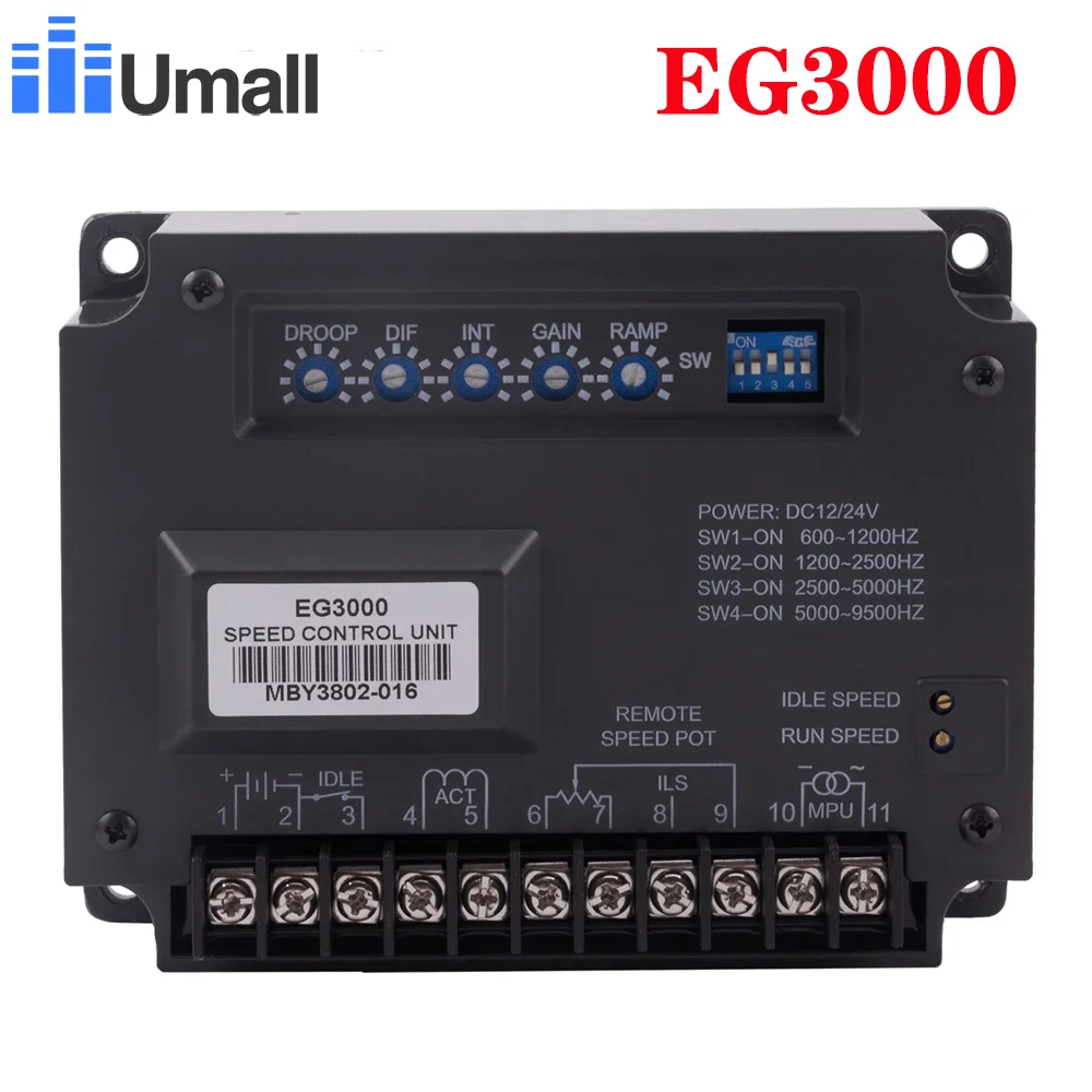 

EG3000 Generator Electronic Governor Speed Controller Regulator Stabilizer Brushless Genset Part DC 12v 24v Engine Control Part