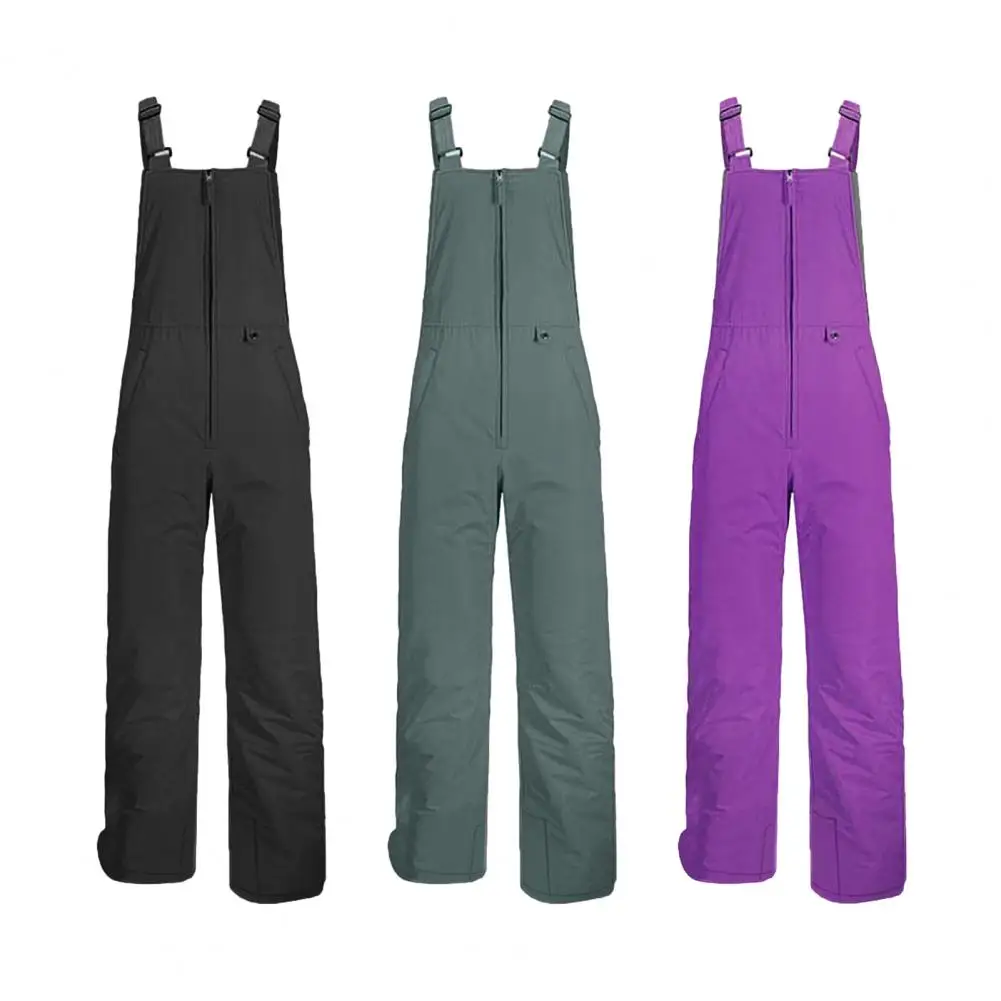 Women Ski Pants Outdoor Assault Pants Women’s Waterproof Overalls Front Zipper Thermal Thickened Snow Pants Winter Overalls