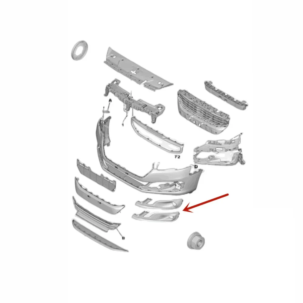 

New Original Front Bumper Fog Light Frame Fog Light Frame Fog Light Decorative Cover 9809143180 9809143080 FOR 508