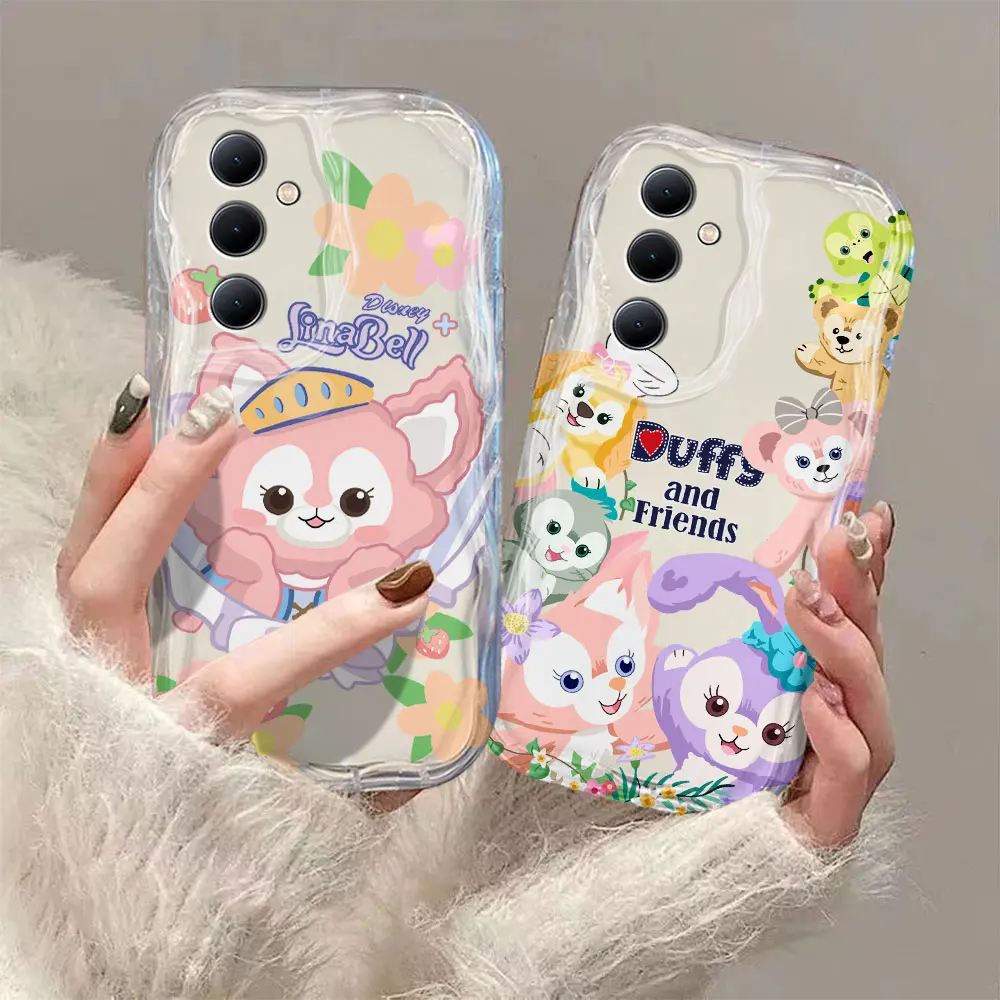 Disney Cartoon Cute LinaBell 3D Wave Phone Case For Samsung Galaxy S24 S23 S21 S20 FE Plus Ultra 4G 5G Soft Silicone Back Cover