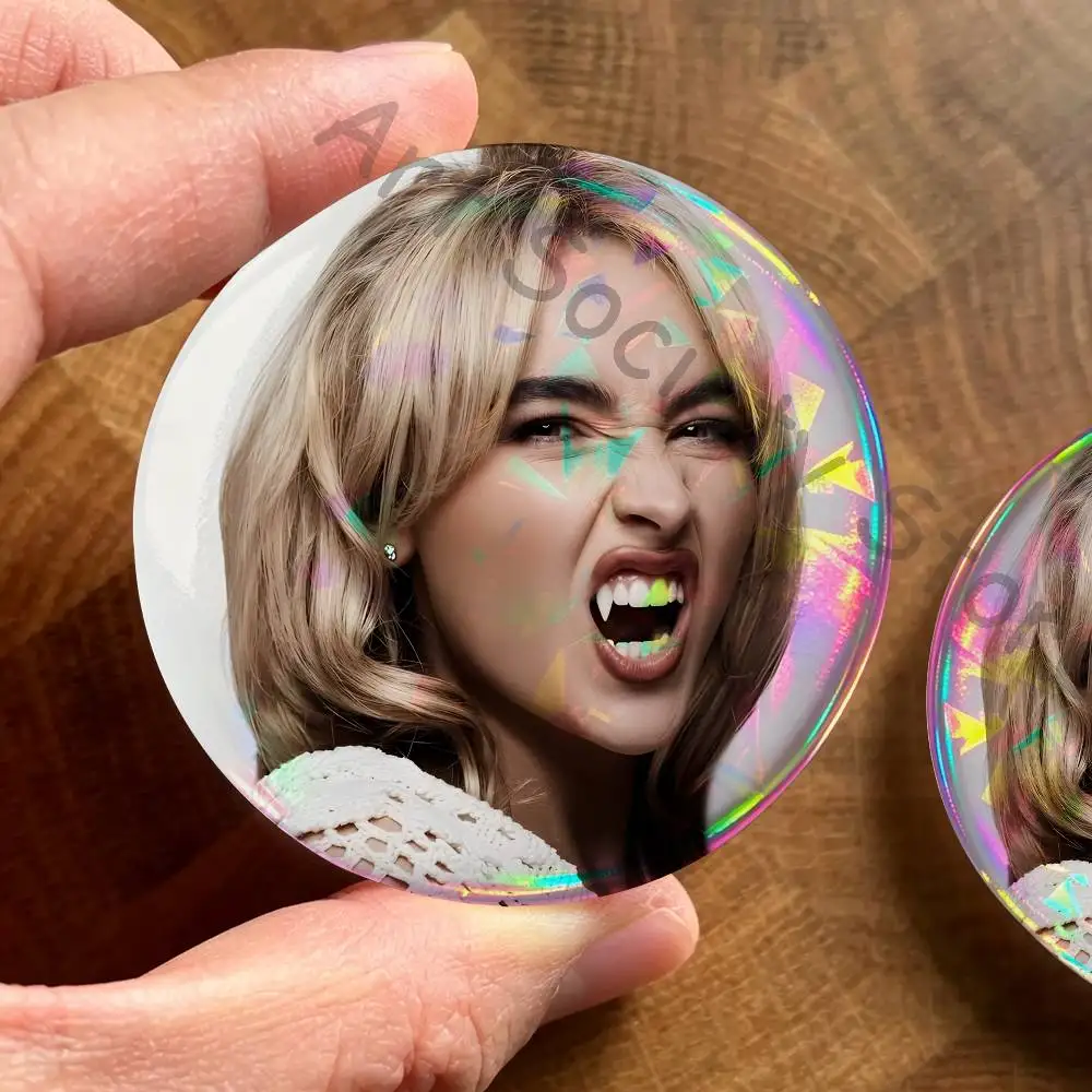 S-Sabrina Singer C-Carpenter Brooches for Backpack Accessories 25mm,32mm,48mm,58mm,75mm Round Enamel Pins Cartoon Badge
