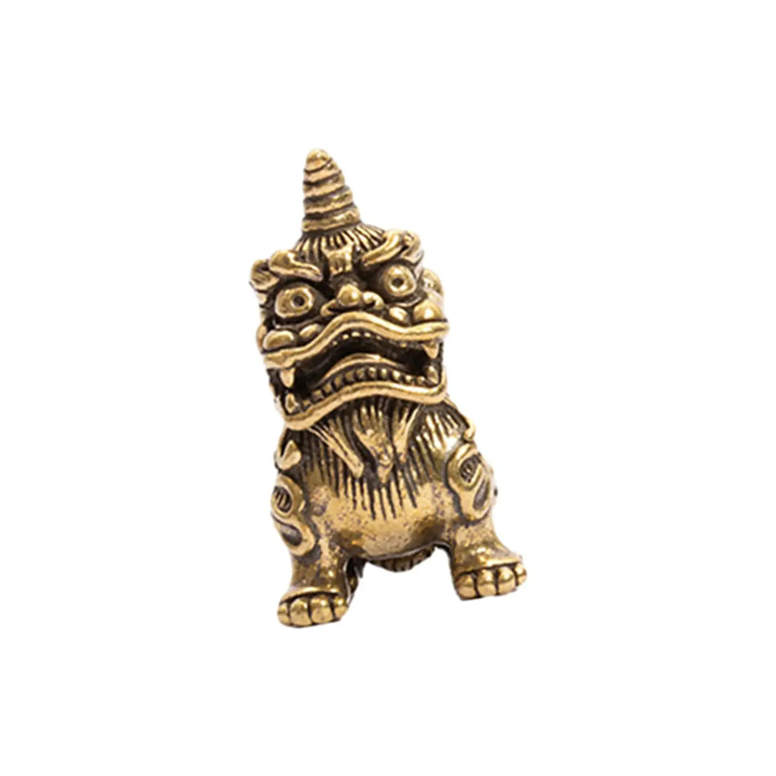 Keychain Pendant Kirin Statue Keyring Accessories Wealth Good Luck Feng Shui Crafts Mini Figurine Small Ornaments for Women Men