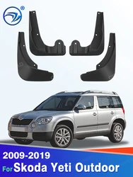 Custom Fit 4PCS Mud Flaps for Skoda Yeti Outdoor 2009-2019 No Drilling Splash Guards Mudguards Car Fender Accessories