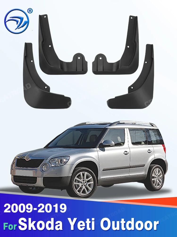 Custom Fit 4PCS Mud Flaps for Skoda Yeti Outdoor 2009-2019 No Drilling Splash Guards Mudguards Car Fender Accessories