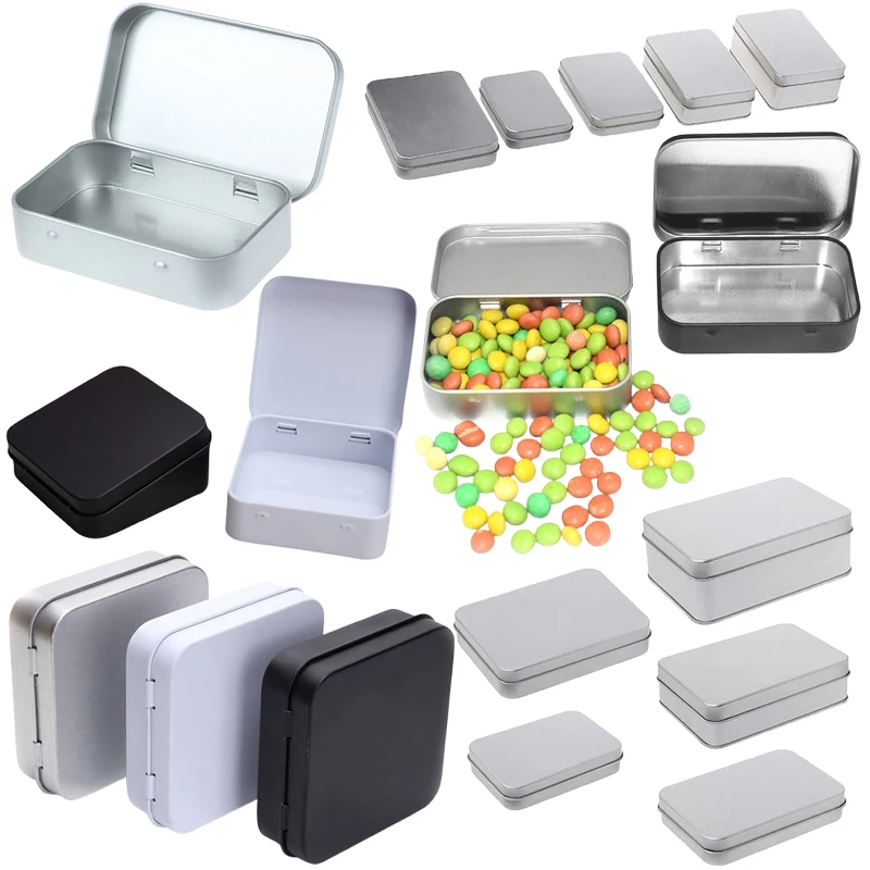 Multi-style Frosted Household Iron Storage Box Metal Boxes Tin Plated Container Empty Hinged Lid Small Empty Case