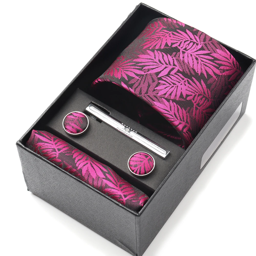 Pocket Square Cufflinks Set Tie Set Box for Men, Gift Box