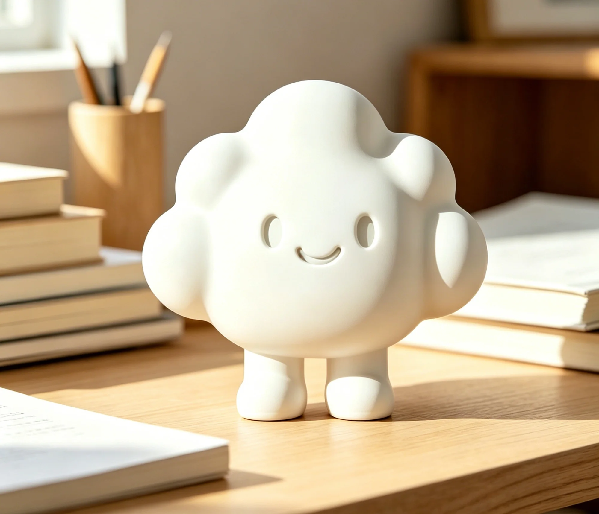 3D Happy Cloud Statue Cheerful Desk Decor Kawaii Room Accent for Bedroom Study Corner Creative Gift