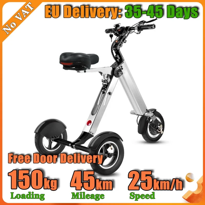 Portable Folding 3 Wheel Electric Scooter 250W Dual-Mode Motor A-Grade Lithium Battery 25KM/H Speed for Adults Seniors Commuting