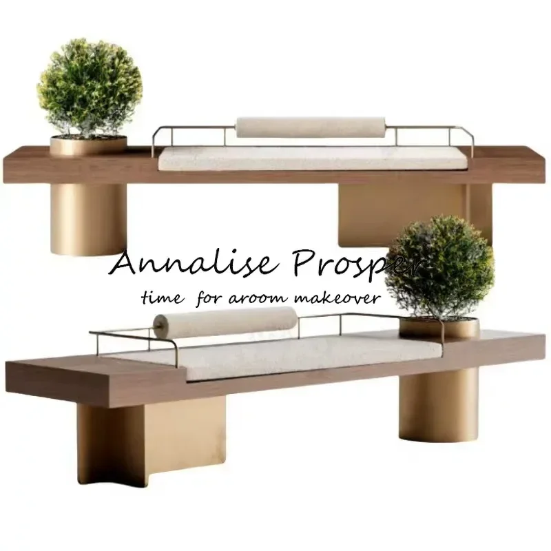 Modern Light Luxury Landscape Stool for Shopping Mall Hotel Sales Department Beauty Elevator Entrance Leisure Area