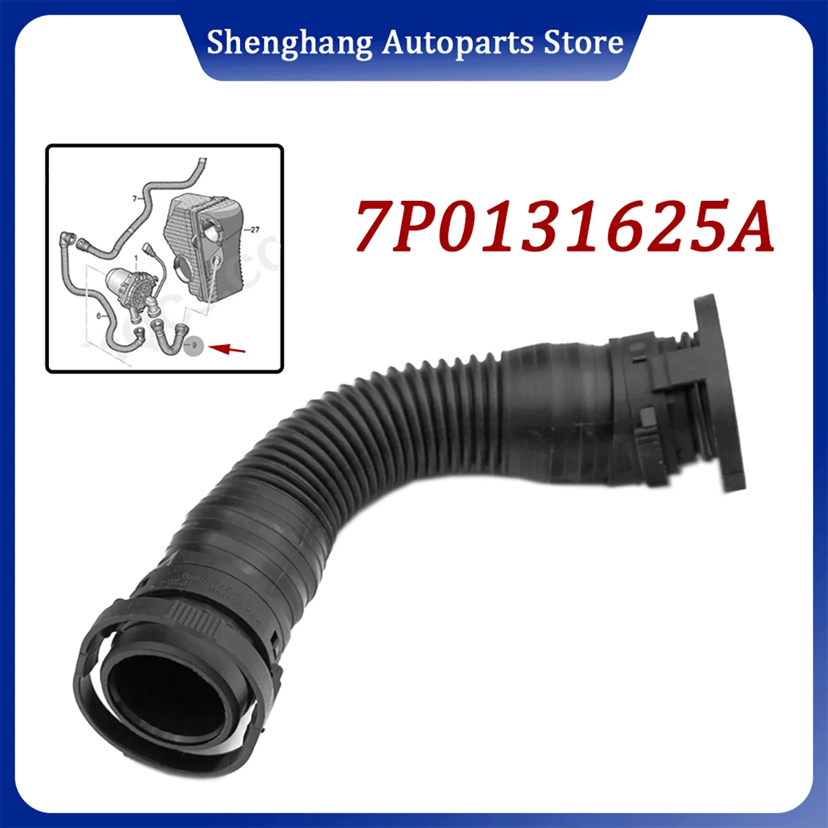 7P0131625 7P0131625A 95811321210 Secondary Air Injection Pump Connecting Hose For VW Touareg Porsche Cayenne 3.0L  2011-2018