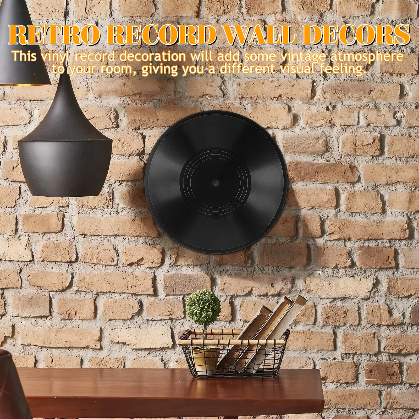 

Retro Vinyl Record Decoration Vinyl Record Wall Ornament bar wall Music theme Vinyl Record Fake Disc adornment For home Bar Wall