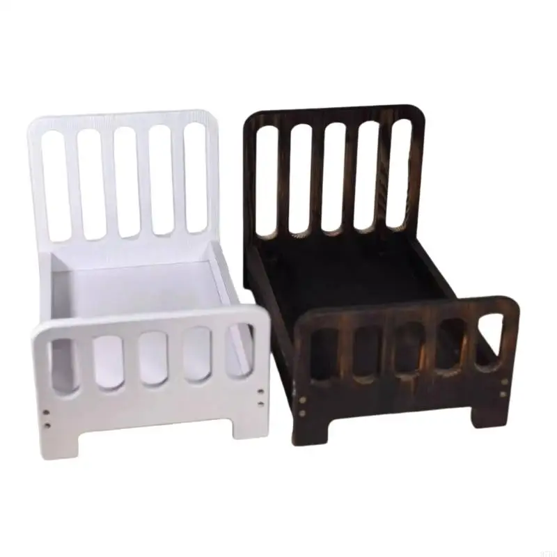 

97BE Vintage Bed Props Baby Photos Taking Background Cot Retro Studio Decorative Bed for Newborns Photoshoots