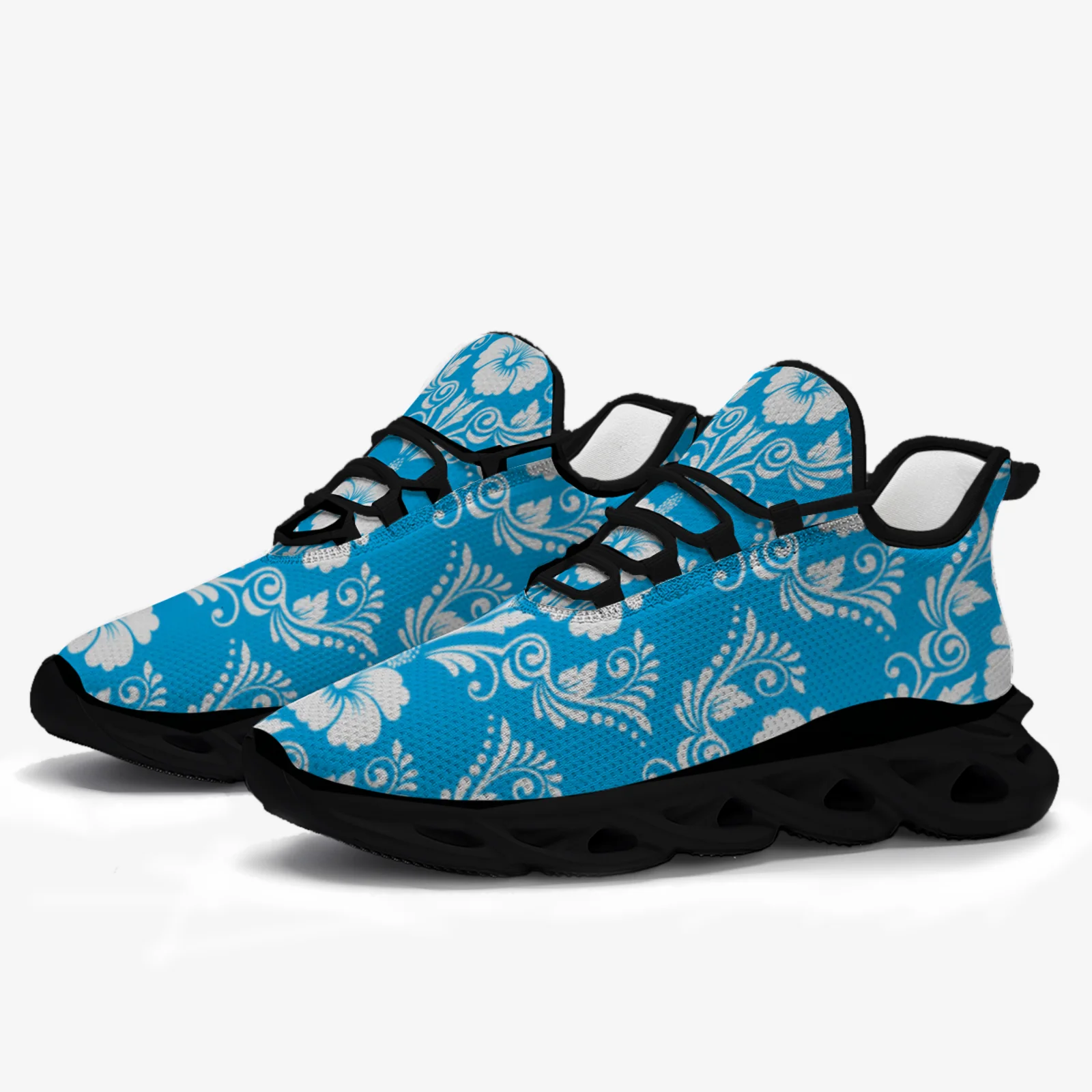 

Customizable blue patterned stylish casual sneakers with a lightweight mesh upper. Suitable for men and women sport shoes