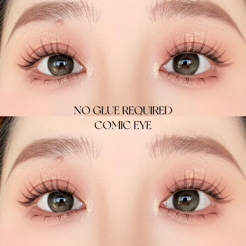 60클러스터 노-글루 인조 속눈썹 10-13mm 초박형 개별 속눈썹 연장, 자연스러운 열 결합 클러스터