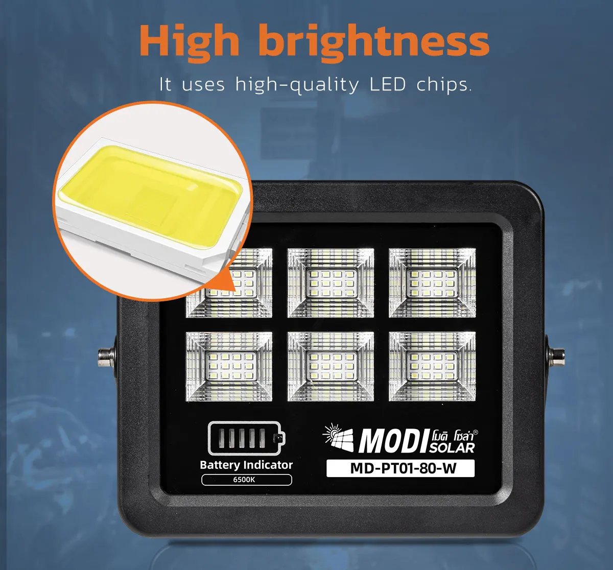 MODI solar spotlight 80W 3 lights/white light outdoor lighting solar cell solar spotlight waterproof IP65