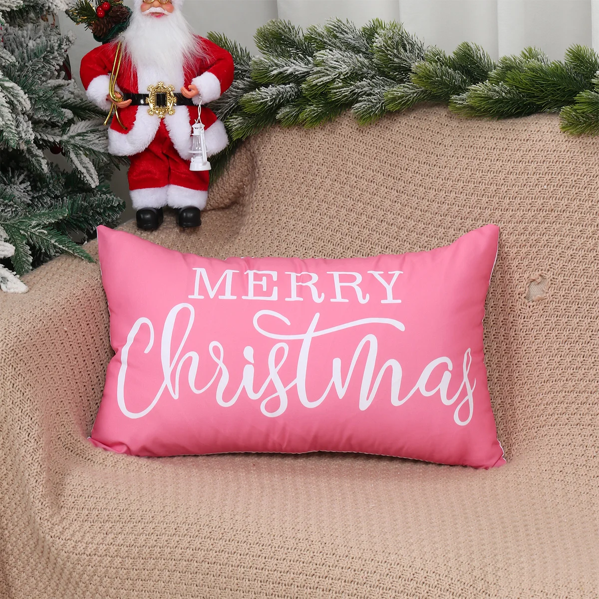 Christmas Lumbar Pillow Christmas Decoration for Home 2025 Pendant Xmas Lumbar Pillow Cover Ornament Navidad Natal New Year Gift