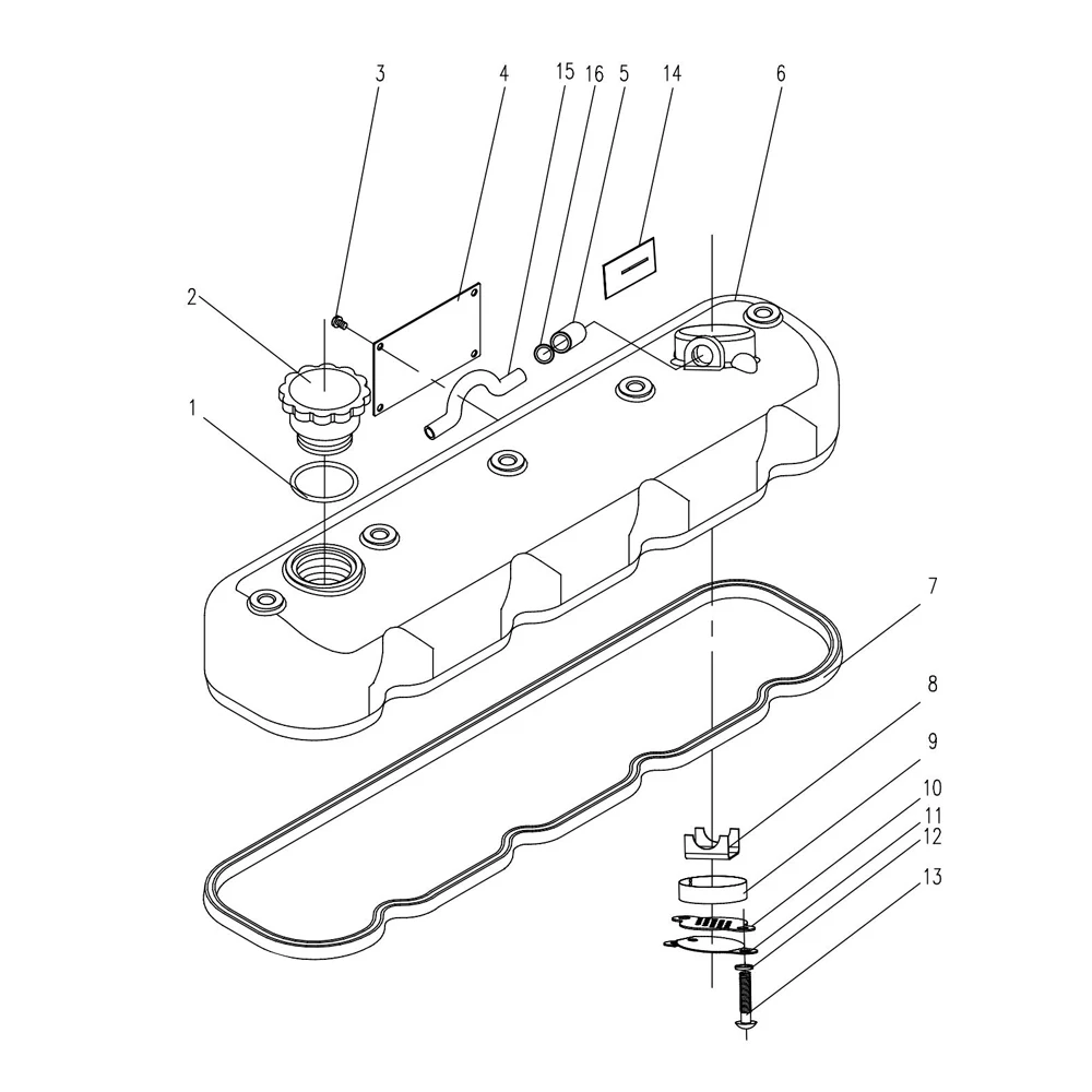 N385-01001 / N390T-01001/N485-01001, крышка клапана/крышка цилиндра, резиновое уплотнение для Changchai ZN390T / 4L50B / ZN490B