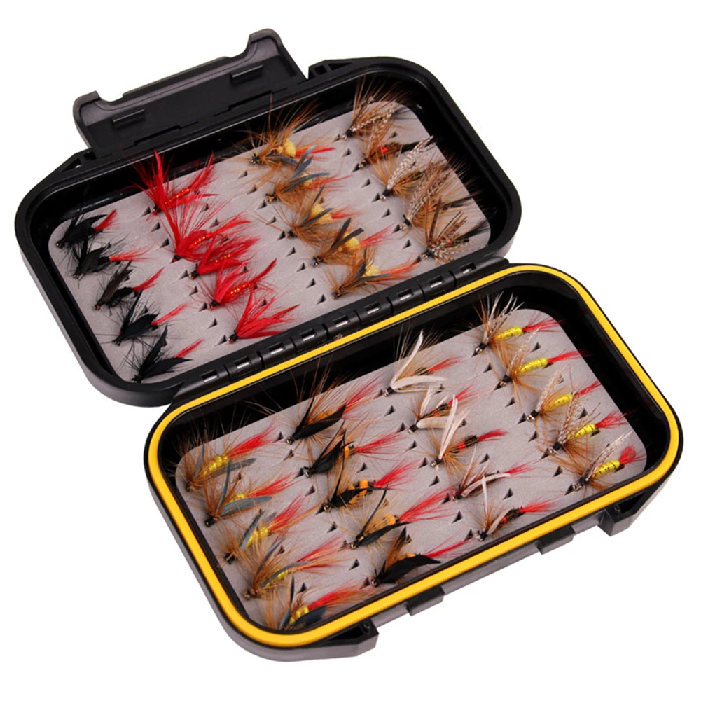 淡水と海水のトラウト・バス釣り用の効果的なフライフィッシングフック、餌セット、40個、72個、100個、120個
