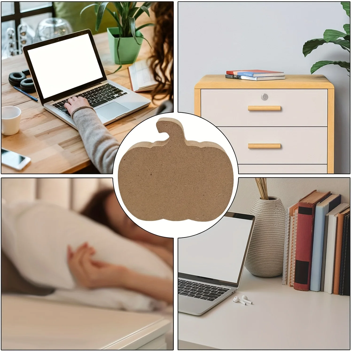 

6 шт. необработанные изделия из дерева, осенний День Благодарения, другой идеальный выбор, деревянные тыквы «сделай сам», и сезонное украшение с полой