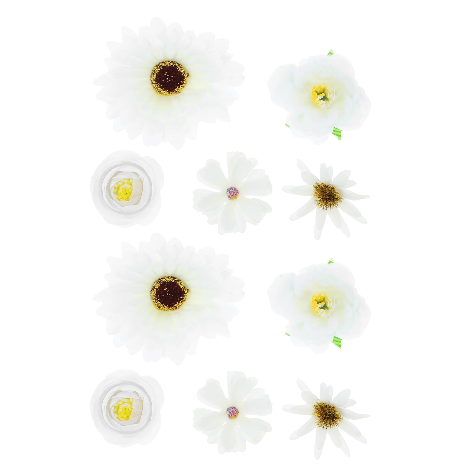 

10 Pcs Artificial Flower Heads White Flowers for Graduation Cap DIY Decorations Wedding Accessories Fabric BlossomsFlowers