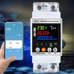 Tuya WiFi Automatic Reclosuring Protector Intelligent Circuit Breaker Single Phase Reclosing Switch Adjustable Voltage