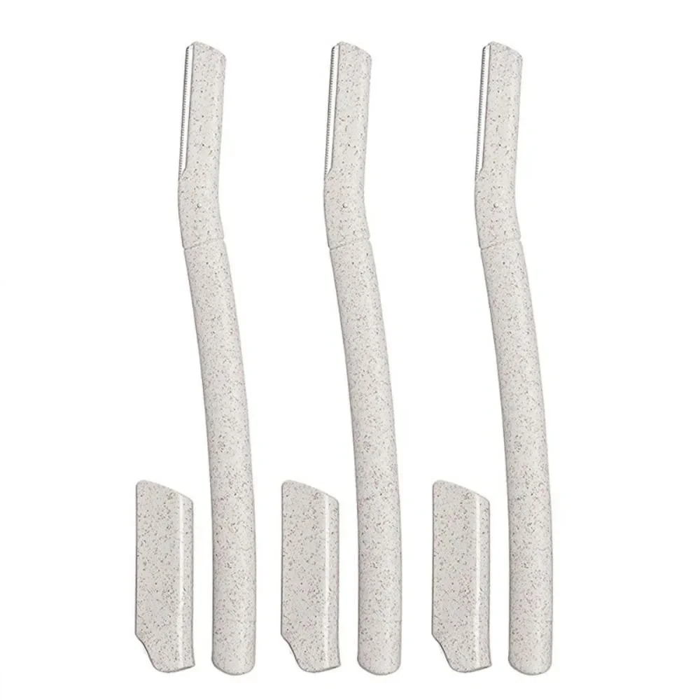 3/6/9PCS 밀짚 Dermaplaning 블레이드 스테인레스 스틸 친환경 눈썹 셰이퍼 생분해성 얼굴 헤어 면도기 여성