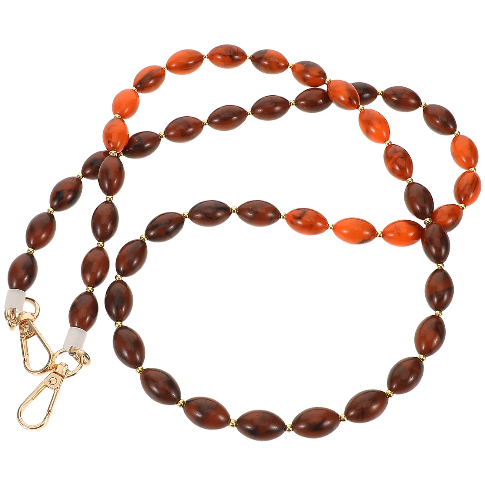Beaded Chain Imitation Coffee Bean Decorative Bag Chain Purse Strap Extender Lobster Clasp Underarm Clutch Handbag Tote 120Cm