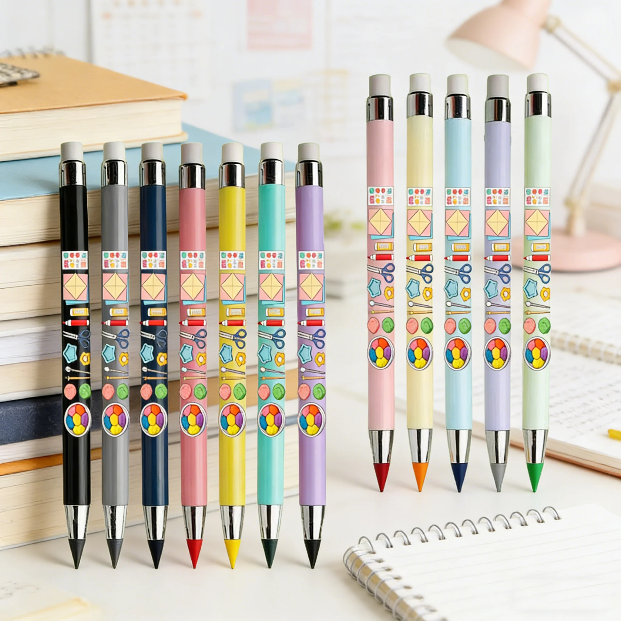 

12pcs stationery small pattern eternal colored pencil is not easy to break pencil student stationery colored lead
