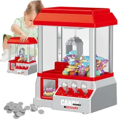 Machine de jeu à griffes pour enfants, mini jouet d'arcade, machine à bonbons, carnaval rétro, musique et 24 pièces de jeu, cadeau d'anniversaire