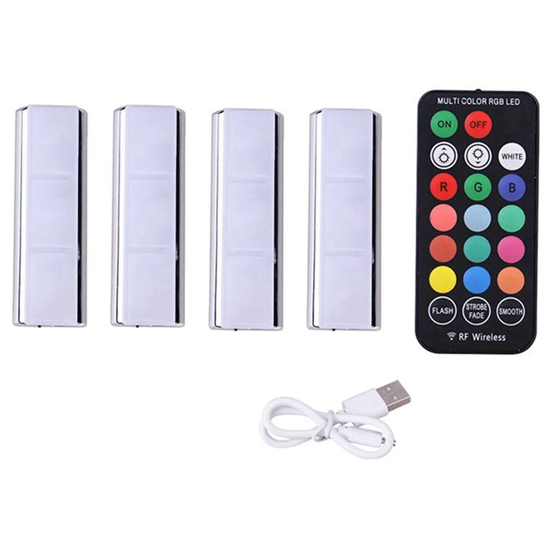 

8X Ambient Lighting Kit USB Strip Lights Wireless Remote RGB Light Automotive Atmosphere Lamp