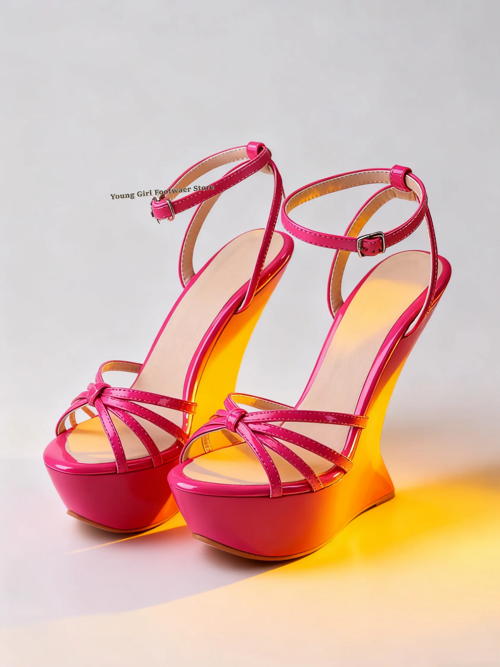 Sandali con tacco a forma speciale Europa Colori caramelle Scarpe da donna Piattaforma impermeabile Tacchi altissimi Stile sexy Venditore caldo