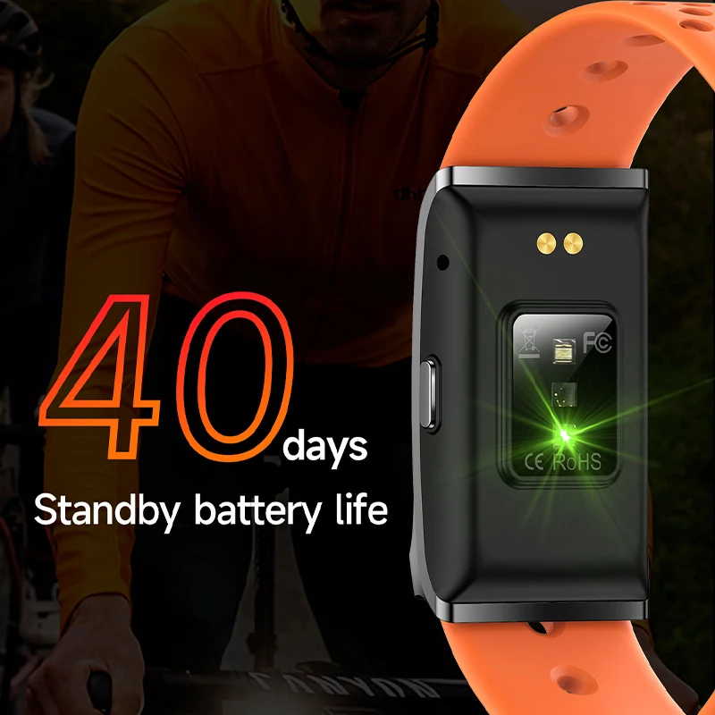 Gejian novo 5.2 conexão bluetooth sem tela freqüência cardíaca pressão arterial monitoramento do sono 1atm à prova dwaterproof água novo relógio masculino