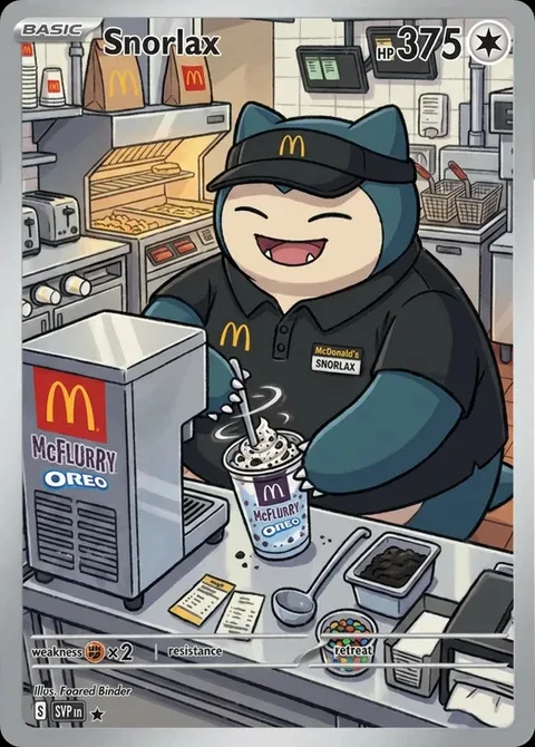 Cartes à collectionner DIY Pokémon McDonald's Pikachu Snorlax Eevee – Cadeau Anime Cartoon Signature
