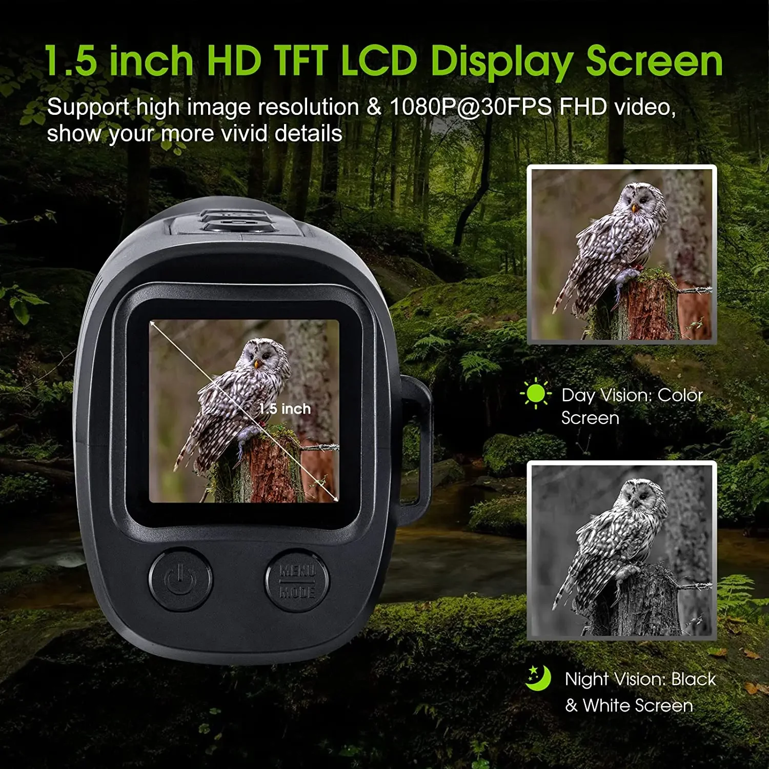 DT28 IR Night Vision Monocular 10X Digital Zoom 1.54' Screen 2.5K Video for hunting night vision goggles 200m night vision scope