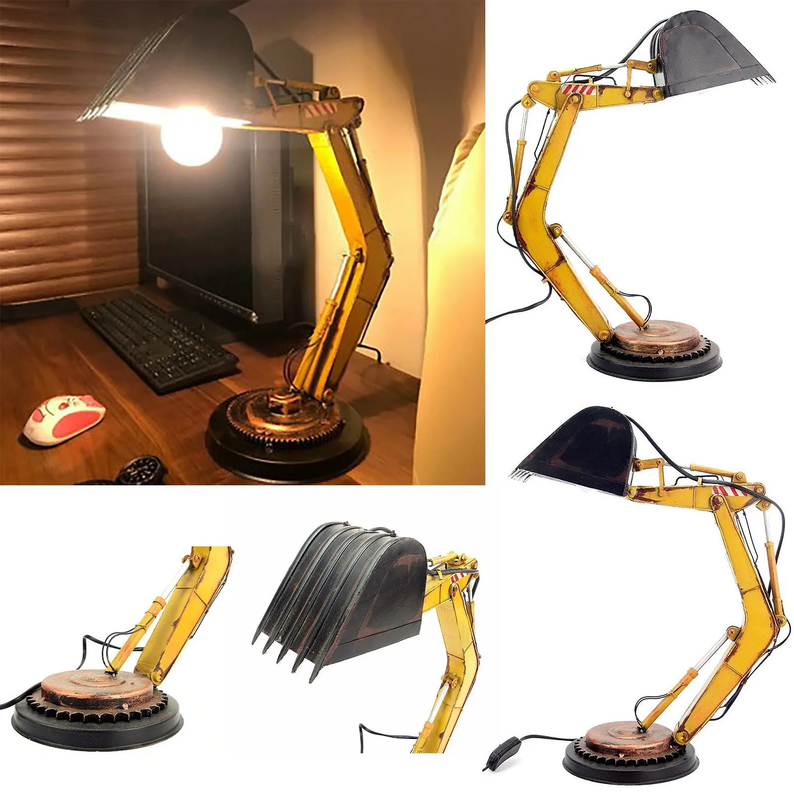 Digger Desk Lamp Unique Table Lamp, LED Night Light, Kids Sleep Accompany Night Light For Bedroom Office Desktop Lamp