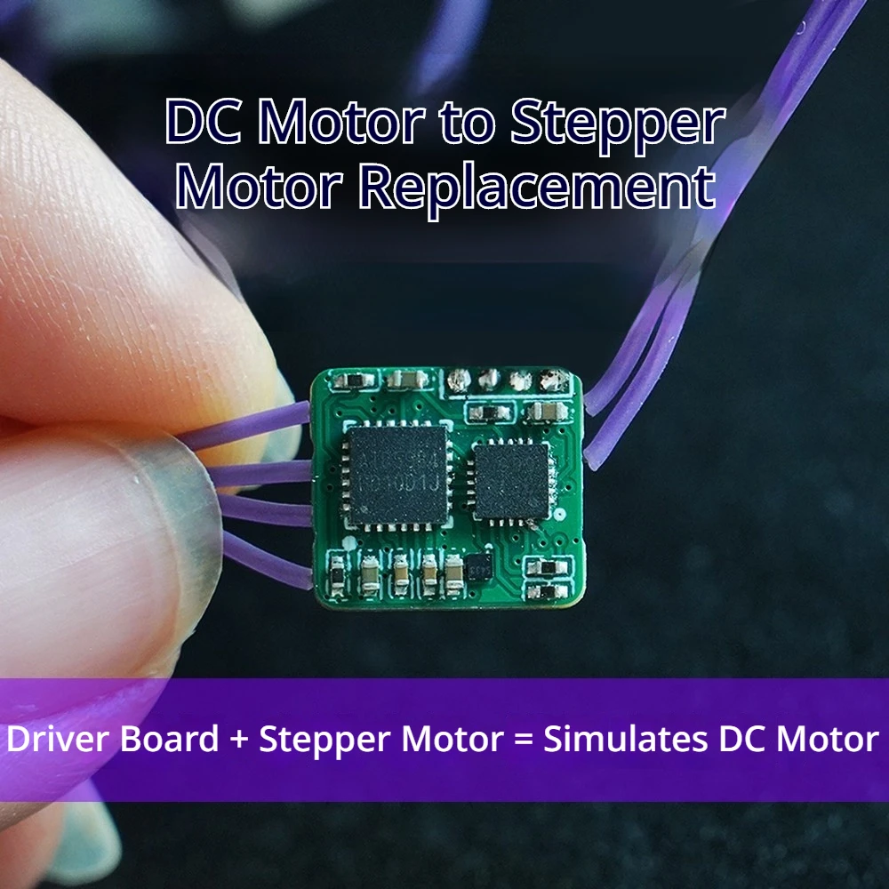 Motor Converter Driver Board Stepper to DC Brushed 5‑12V Speed Torque Configurable Module Replace DC Motor with Stepper Motor