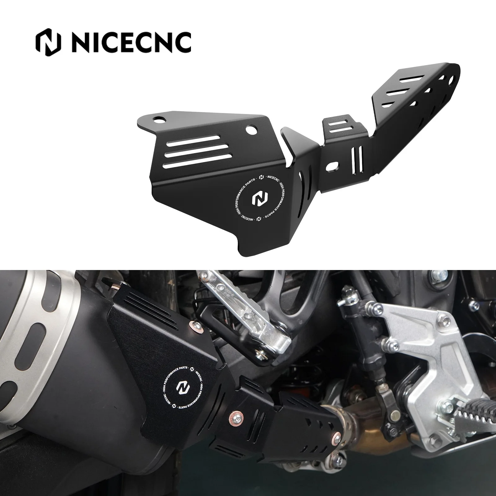 NICECNC Exhaust Pipe Heat Shield Guard Cover Kit For Yamaha Tenere 700/XTZ 700 2019-24 Premium Aluminum Morotcycle Accessories