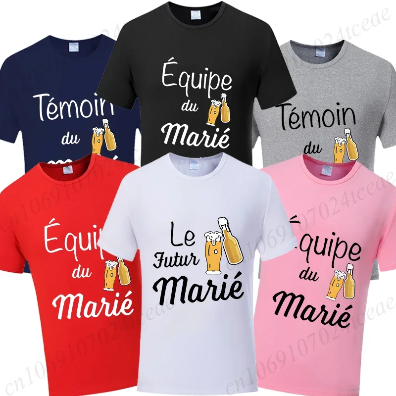 Beers for The Groom T-shirt French Evg Future Team Groom Best Man Shirt Single Farewell Bachelor Party Tees Wedding Streetwear