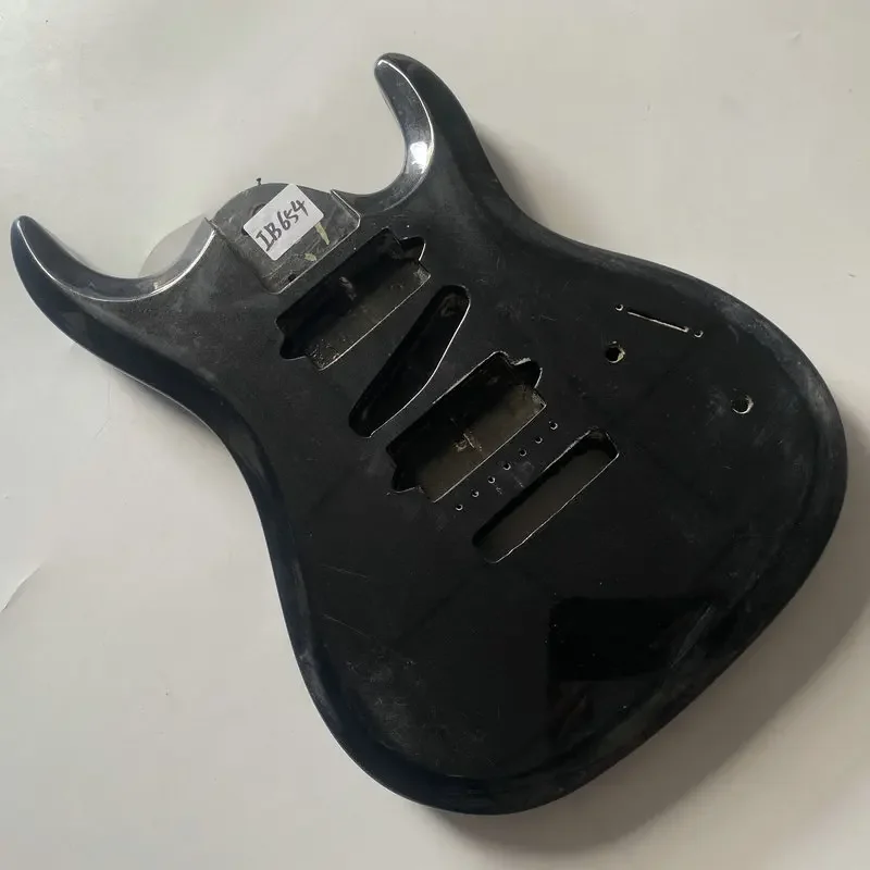 

IB654 Black Color Solid Wood 7 String Electric Guitar Body HSH Pickups Tremolo Bridge for Replace and DIY Surface Damages Dirty