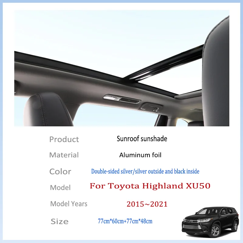 For Toyota Highland XU50 2015~2021 2020 Car Sun Shades Cover Auto Sunroof Sunshade Protector Anti-UV Heat Isolate Accessories