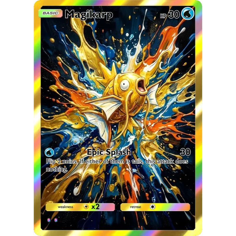 Cards Gyarados Magikarp PTCG Cards Creativity Rare Holo Anime Collection Cards Gift