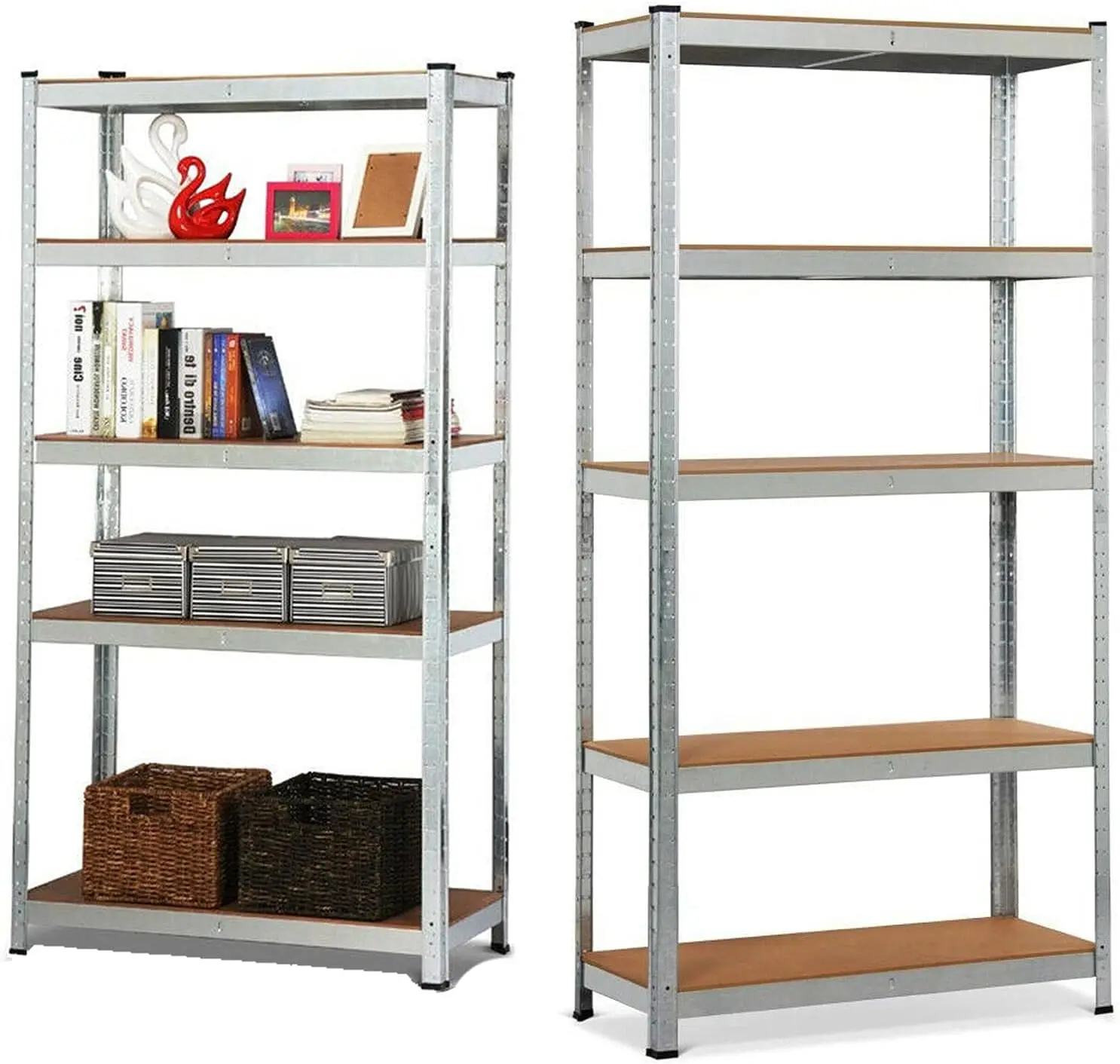 Scaffali per Garage Metel a 5 livelli, unità di scaffalature per carichi pesanti per ufficio officina magazzino, capacità 875kg, muslimate