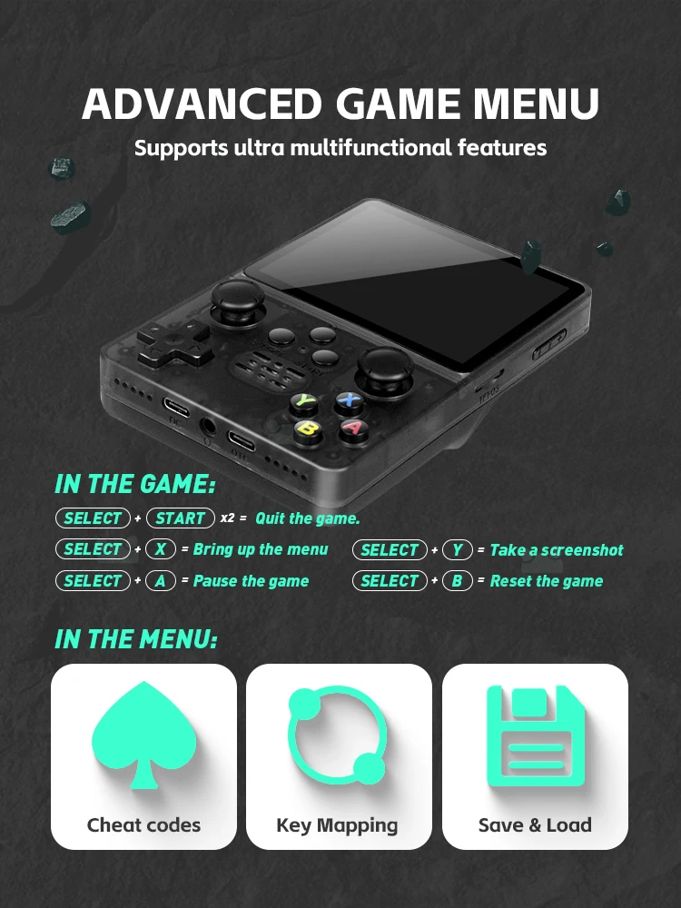 Mais recente console de jogos retrô portátil clássico RG35S jogadores de jogos portáteis com tela colorida de 3,5 polegadas