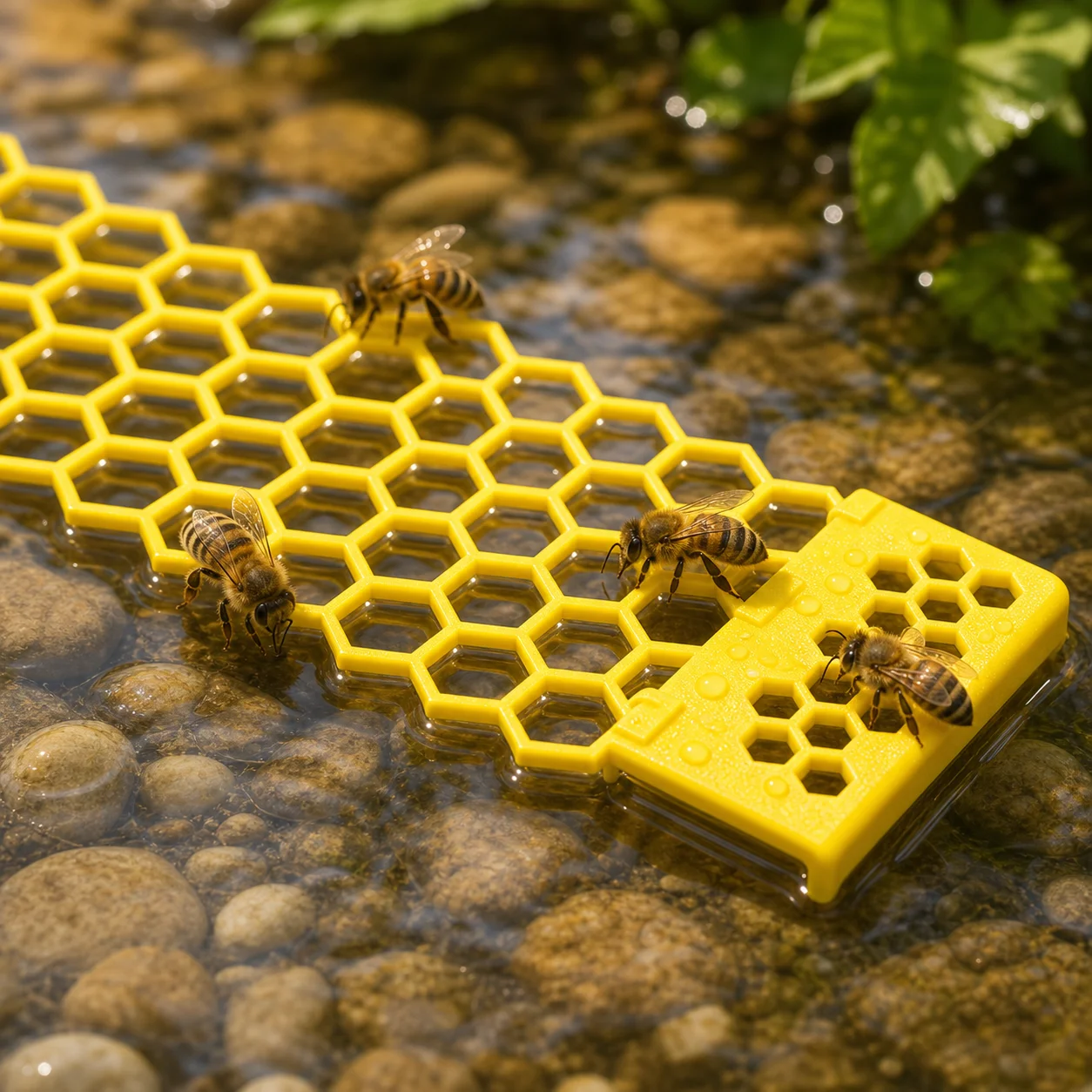 Bee Water Ladder for Bird Bath, Honeycomb Bee Drinking Platform for Bees Butterflies, Garden Pollinator Waterer