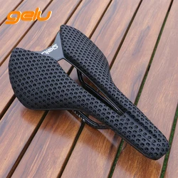 Gelu 3D Carbon Fiber Bicycle Saddle Ultralight 166g Hollow Comfortable Road Bike MTB Honeycomb 3D Printing Cushion