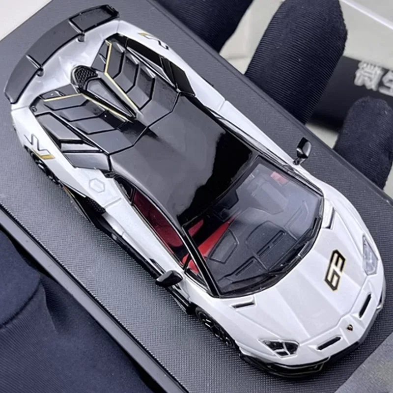 RM 1/64 Lamborghini Aventador LP770-4 SVJ # 63 ของเล่นโลหะผสมมอเตอร์โมเดลโลหะDiecastของขวัญ